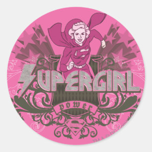 Sticker Rond Supergirl Power 2