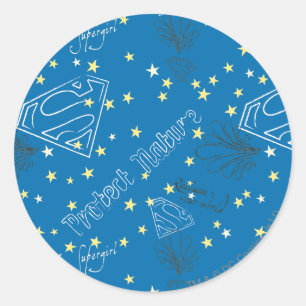 Sticker Rond Supergirl Protect Nature Motif