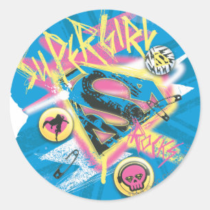 Sticker Rond Supergirl Rocks