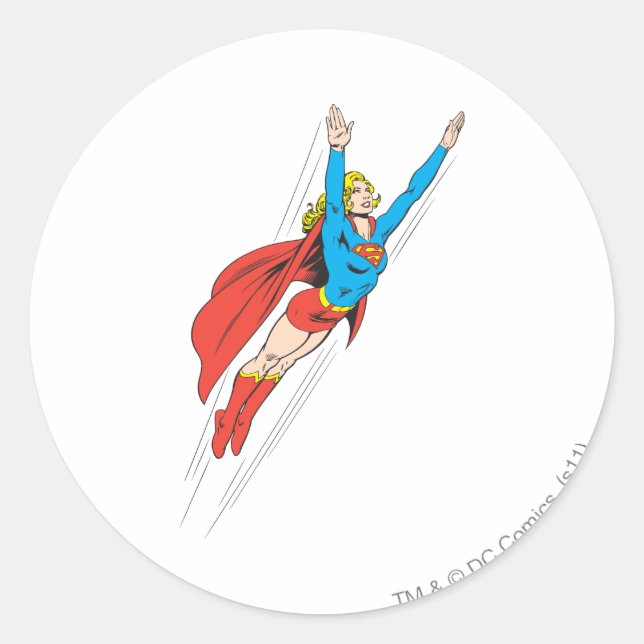 Sticker Rond Supergirl s'enfonce haut (Devant)