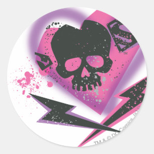 Sticker Rond Supergirl Skuls et Lightning