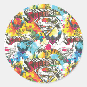 Sticker Rond Supergirl The Lux Pattern