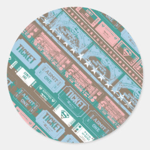 Sticker Rond Supergirl Ticket Motif bleu