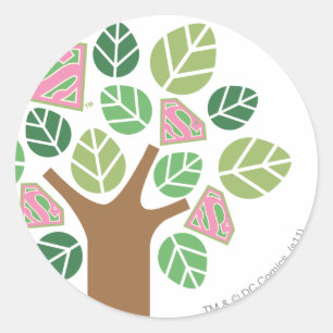 Sticker Rond Supergirl Tout arbre naturel