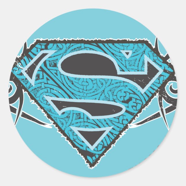 Sticker Rond Supergirl Tribal Pattern Logo (Devant)