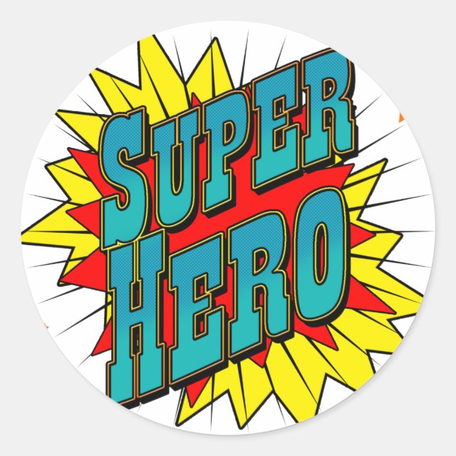 Sticker Rond SuperHero (Devant)