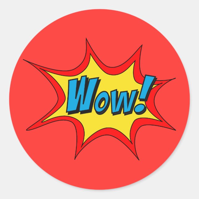 Sticker Rond Superhero Callout Wow Professeur Reward (Devant)