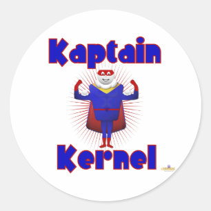 Sticker Rond Superhero de maïs pop kaptain