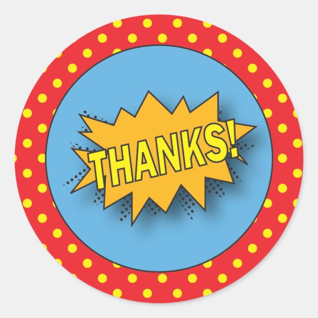 Sticker Rond Superhero | Favoriser l'autocollant (Devant)