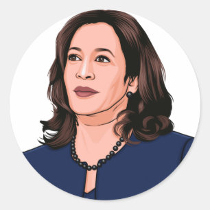 STICKER ROND SUPERHERO KAMALA HARRIS