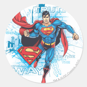 Sticker Rond Superman avec logo