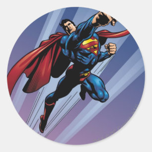 Sticker Rond Superman avec stries légères