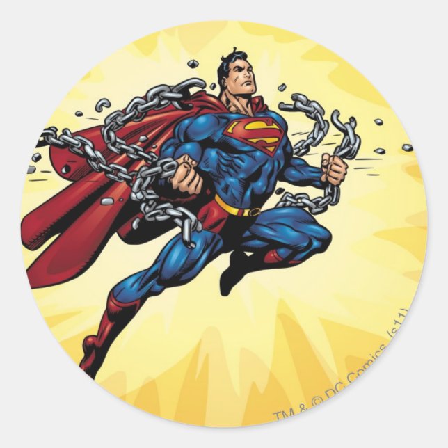 Sticker Rond Superman breaks chains (Devant)