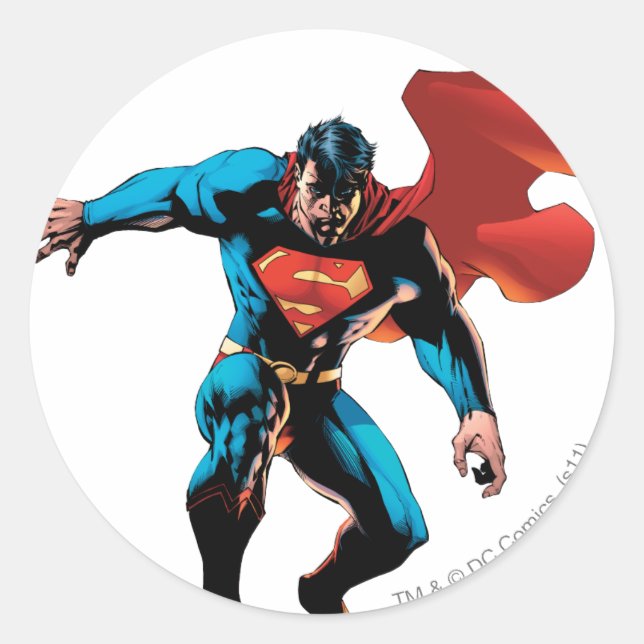 Sticker Rond Superman dans l'ombre (Devant)