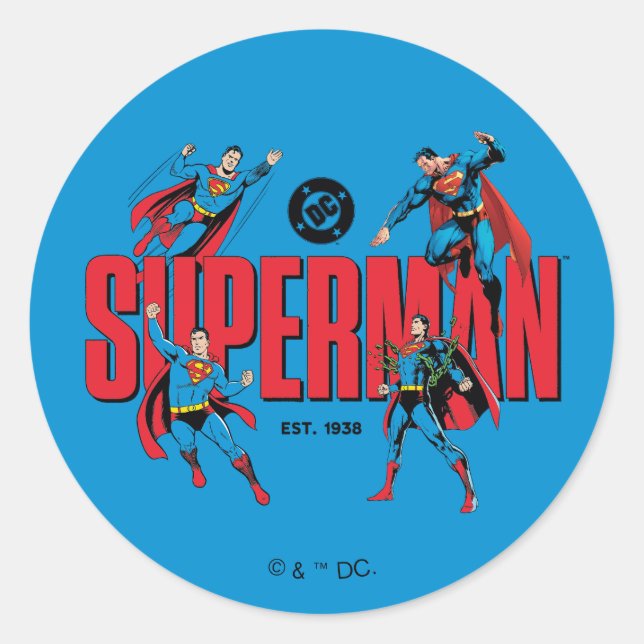 Sticker Rond Superman Legends Forever Graphic (Devant)