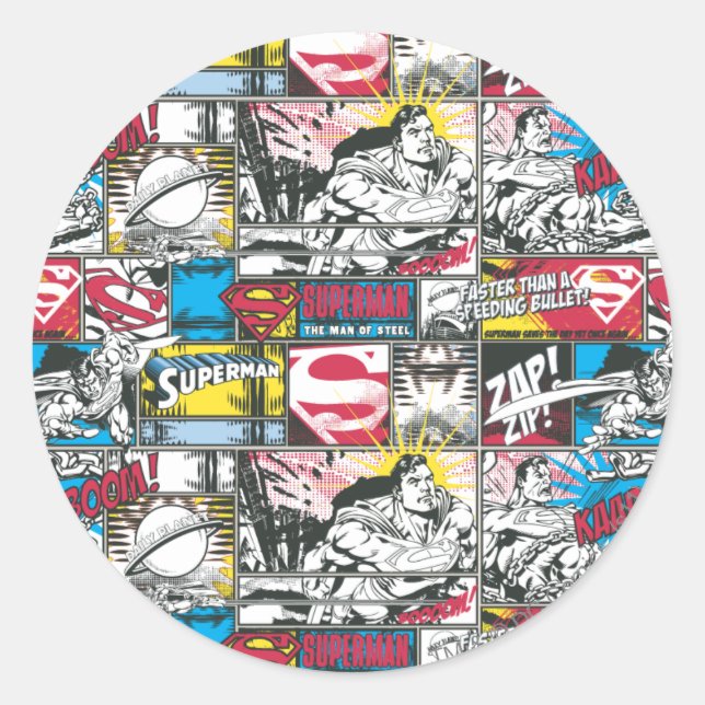 Sticker Rond Superman Logo Motif 2 (Devant)