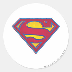 Sticker Rond Superman S-Shield Logo de points