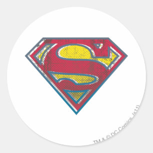Sticker Rond Superman S-Shield Logo imprimé
