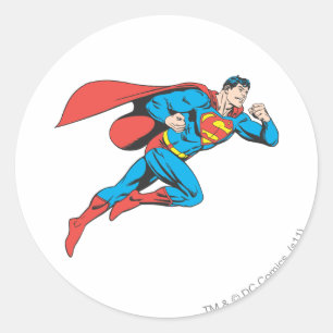 Sticker Rond Superman saute à droite