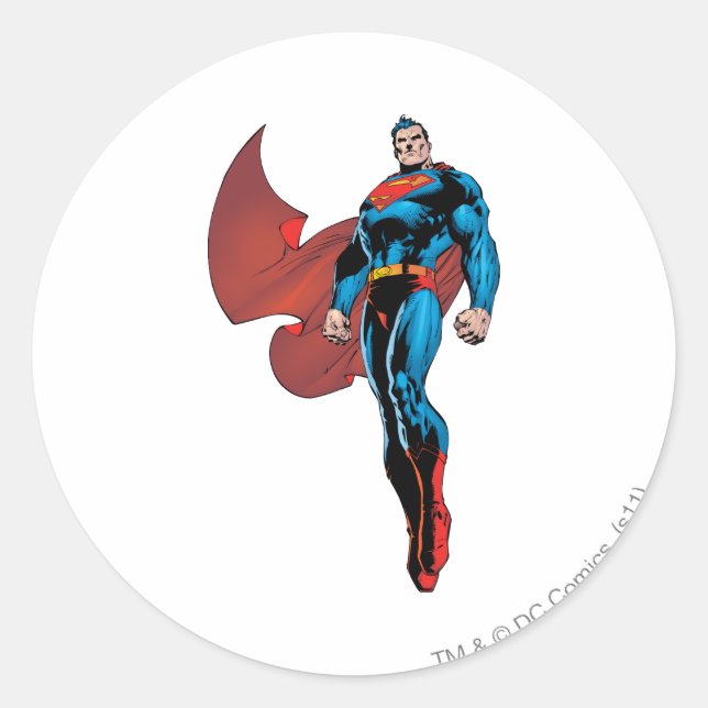 Sticker Rond Superman Stands Haut (Devant)