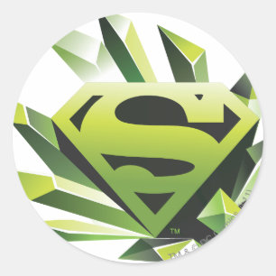 Sticker Rond Superman Stylisé Logo du Bouclier vert
