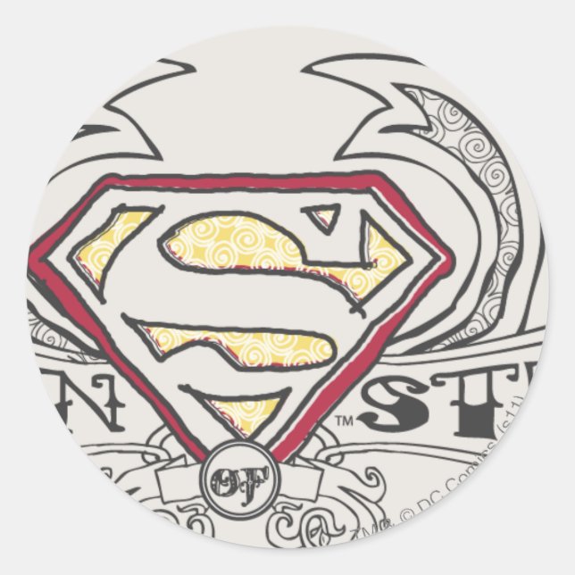 Sticker Rond Superman Stylisé | Logo Texture (Devant)