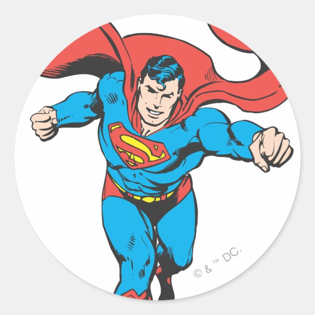 Sticker Rond Superman tourne en avant 2 (Devant)