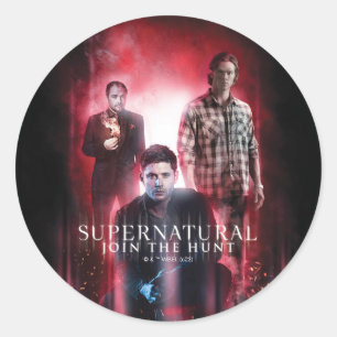 Sticker Rond Supernatural Crowley, Dean et Sam