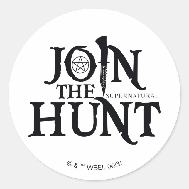 Sticker Rond Supernatural "Join the Hunt" (Devant)