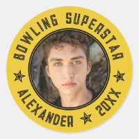 Superstar de Quille Moderne Photo Nom Date Jaune