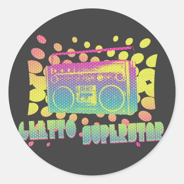 Sticker Rond Superstar du ghetto (Devant)