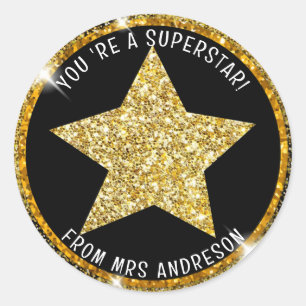 Sticker Rond Superstar personnalisée Prix de l'enseignant