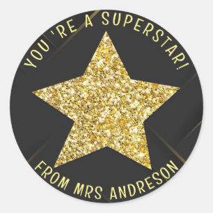 Sticker Rond Superstar personnalisée Prix de l'enseignant