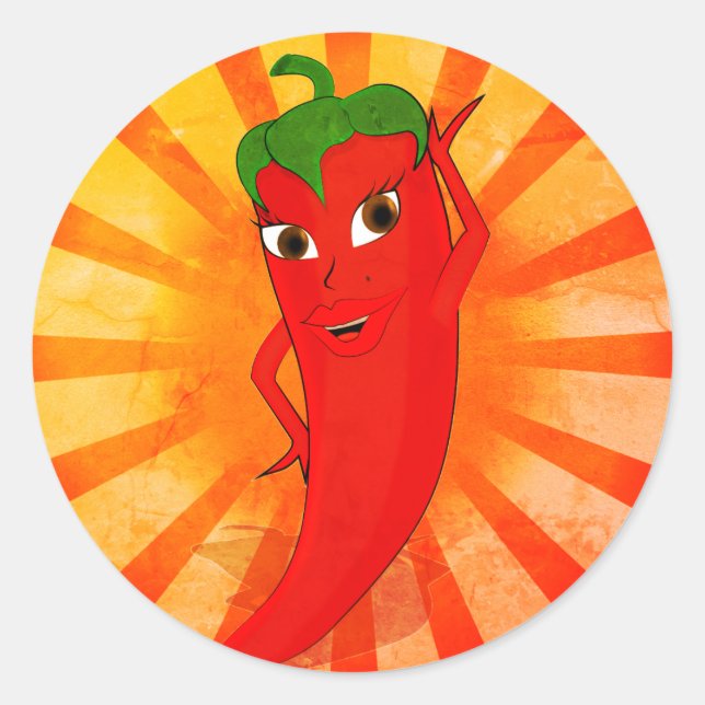 Sticker Rond Superstar vintage Red Pepper (Devant)
