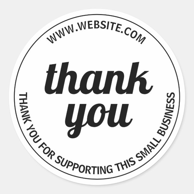 Sticker Rond Support aux petites entreprises Mercis Classic Rou (Devant)