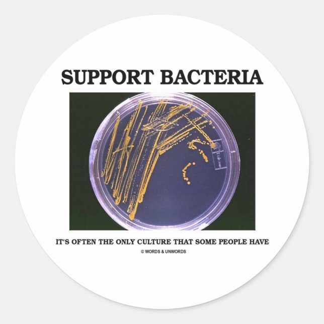 Sticker Rond Support Bacteria (Devant)