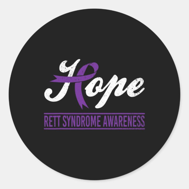 Sticker Rond Support de sensibilisation au syndrome de Rett du  (Devant)