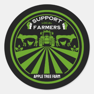 Sticker Rond Support des produits agricoles locaux