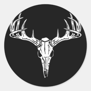Sticker Rond Support intéressant de Mâle-Cerfs communs de