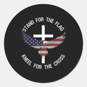 Sticker Rond Support Patriotique Pour Le Pignon Drapeau Pour La