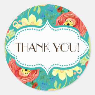 Sticker Rond Support Rose de feuille de Ranunculus moderne