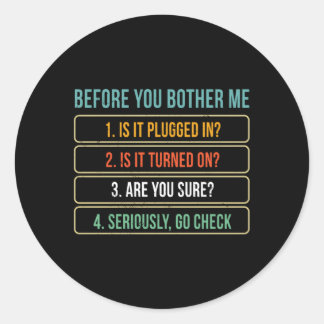 Sticker Rond Support technique informatique