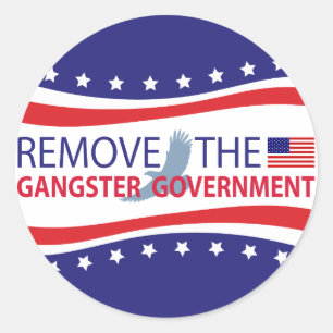 Sticker Rond Supprimer Le Gouvernement Gangster