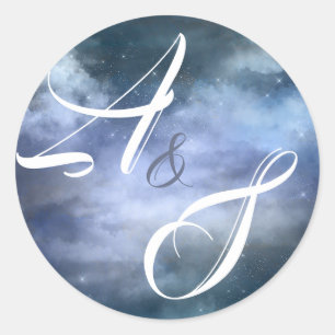 Sticker Rond Sur Cloud Neuf Mariage