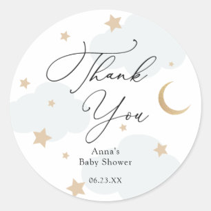 Sticker Rond Sur la lune Baby shower cadeau Stick classique ron