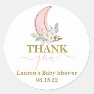 Sticker rond sur le Baby shower de la lune