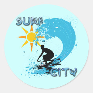 STICKER ROND SURF