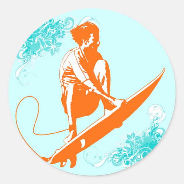 Sticker Rond Surf (Devant)