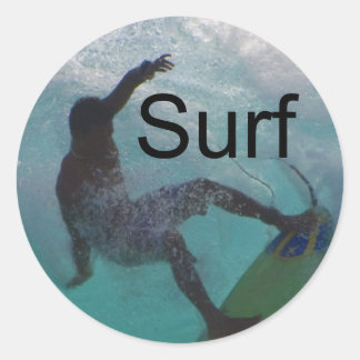 Sticker Rond surf à une grande vague