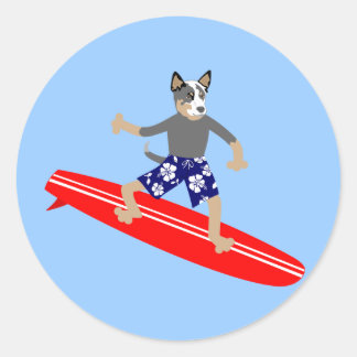 Sticker Rond Surf de chien de bétail australien